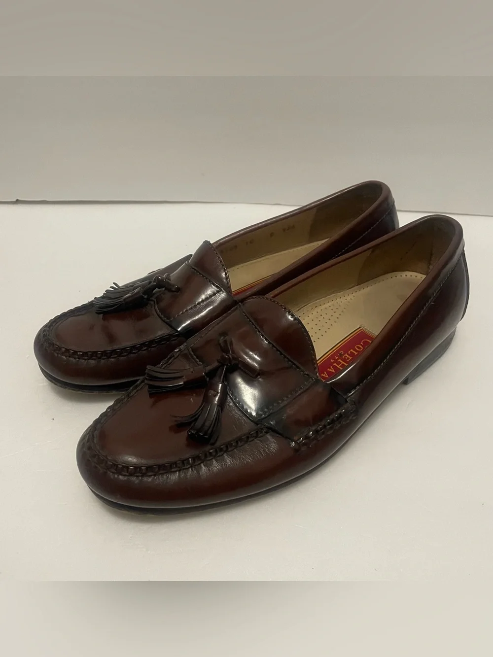 Vintage Cole Haan City 3508 Brown Leather Pinch Tassel Loafers Size 10 D
